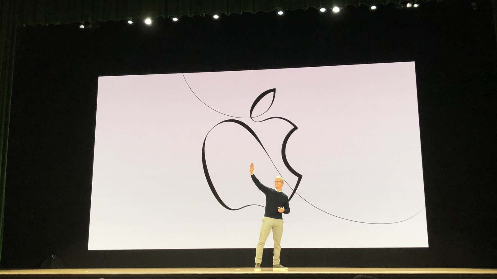 Tim Cook onstage.