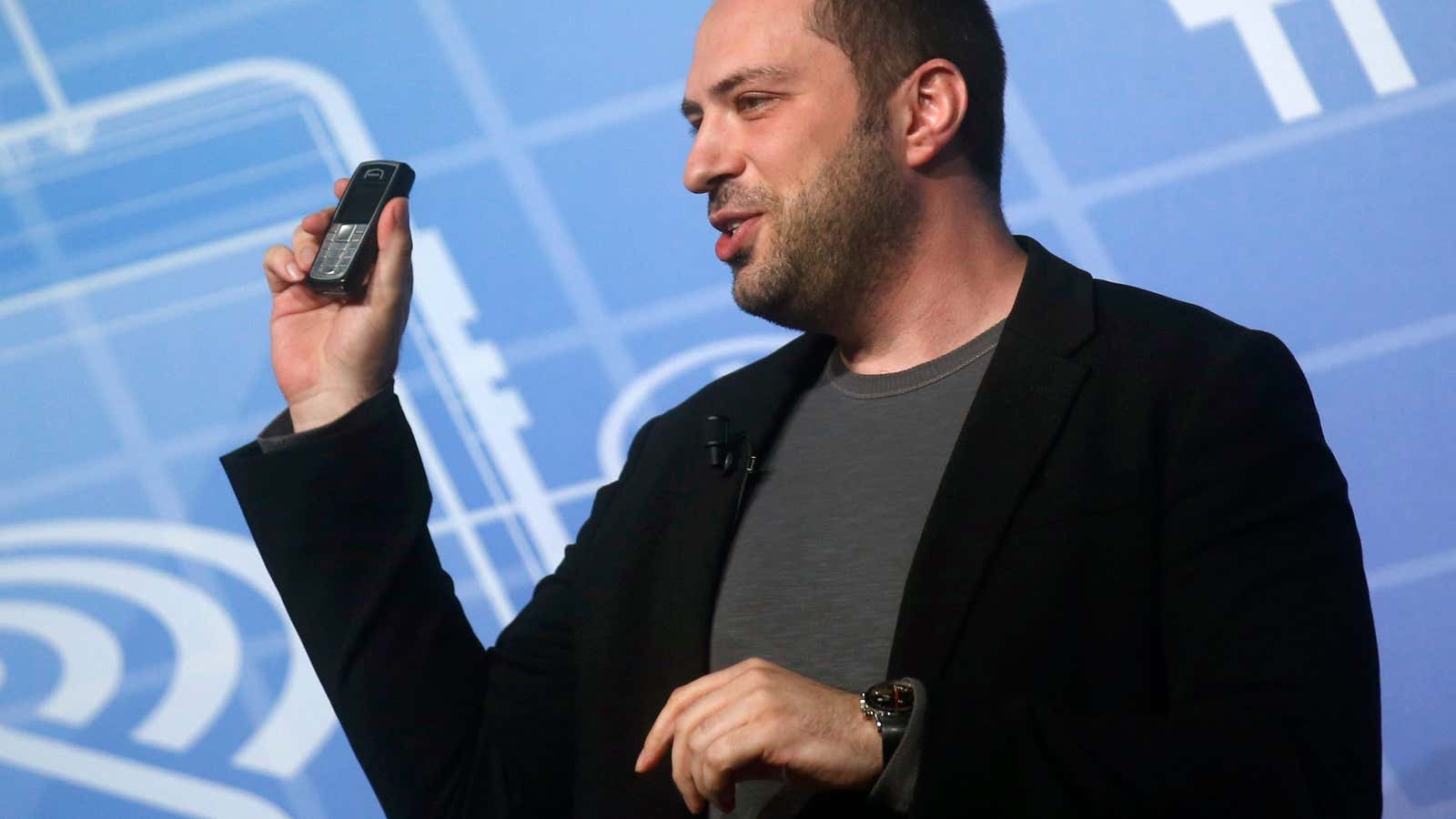 WhatsApp co-founder Jan Koum at Mobile World Congress in Barcelona.