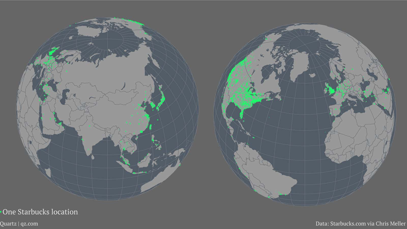 A cartographic guide to Starbucks’ global domination