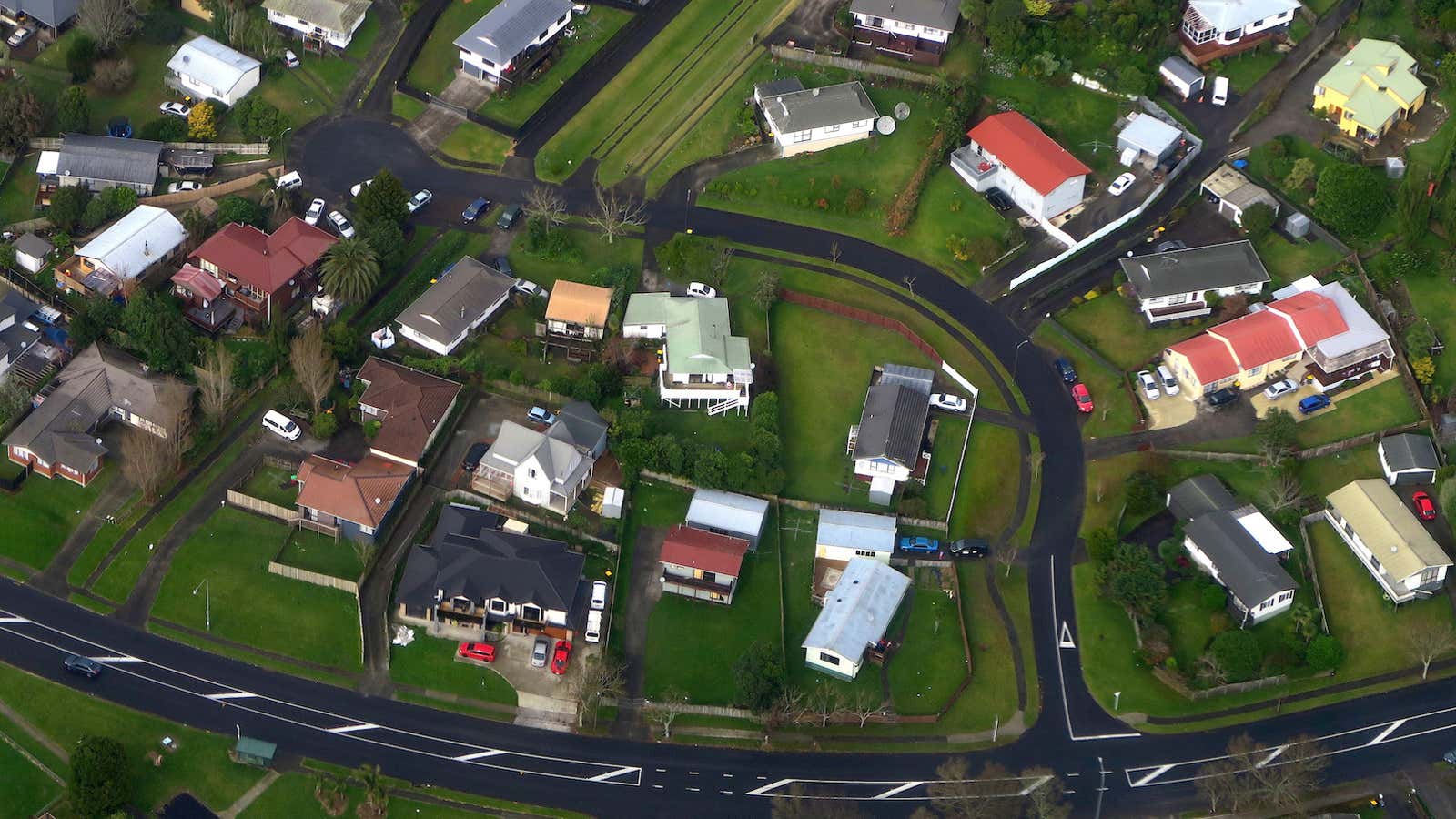 Auckland as seen by private helicopter, presumably.