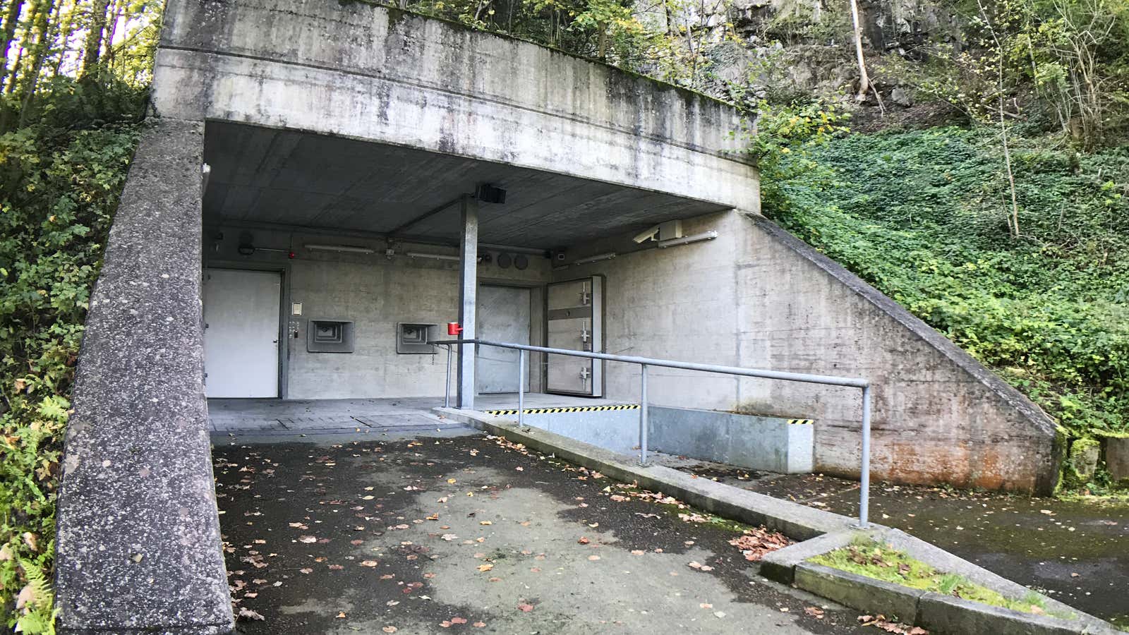 The entrance to the bunker.