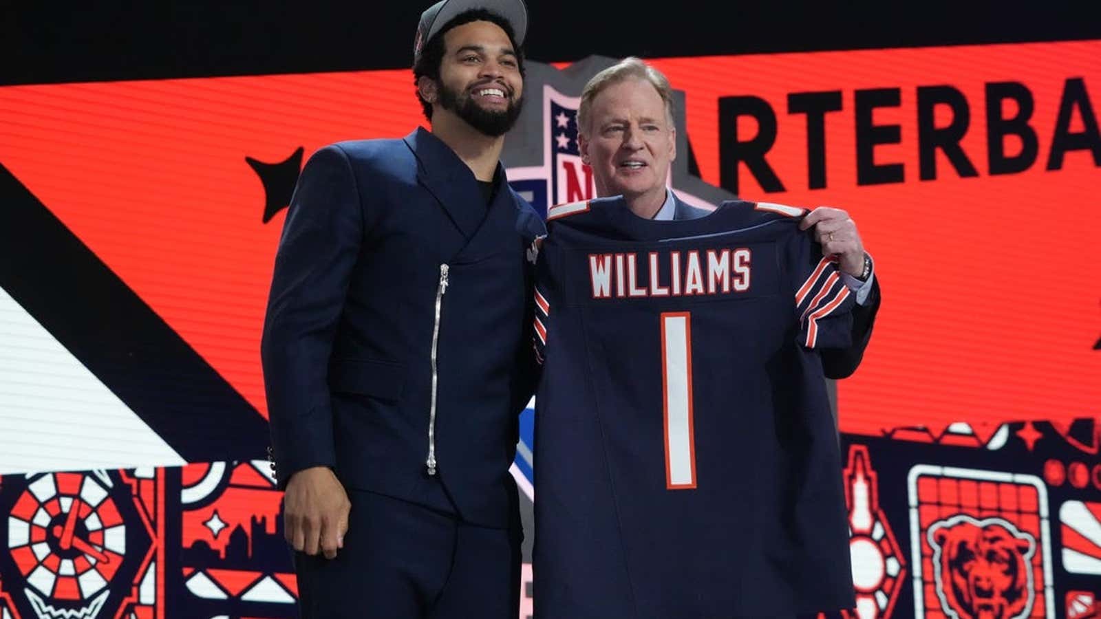 Image for Caleb Williams joins Bears as QBs go 1-2-3 at NFL draft