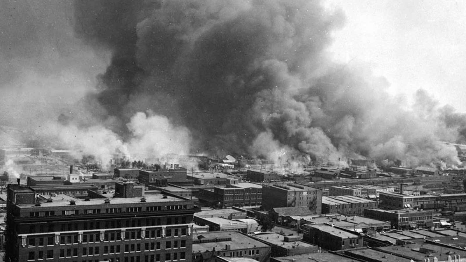 “I saw the old Mid-Way hotel on fire, burning from its top, and then another and another and another building began to burn from their top.”