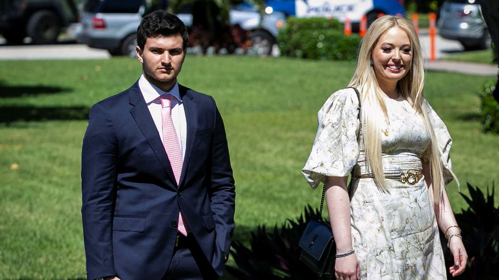 Tiffany Trump and Michael Boulos at an Easter service this spring.