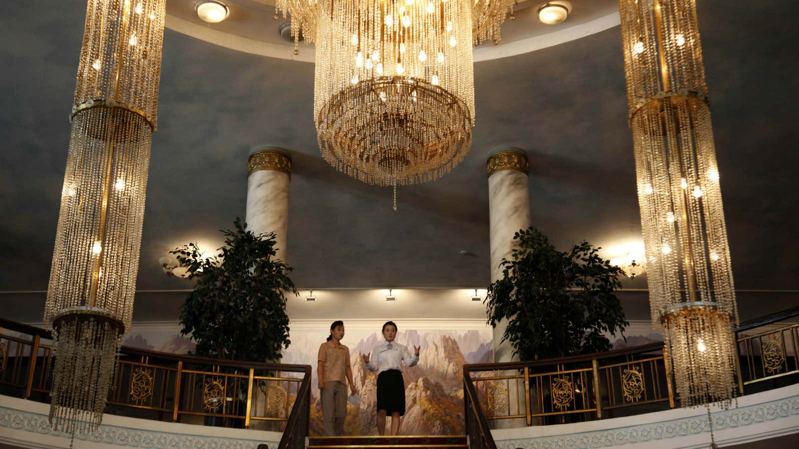 An atrium at North Korea’s Diamond Mountain resort.