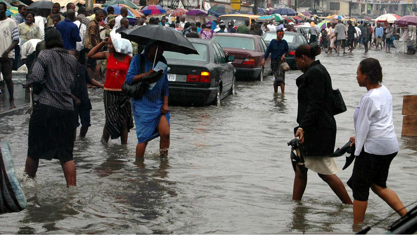 Much of Lagos is susceptible to floods.