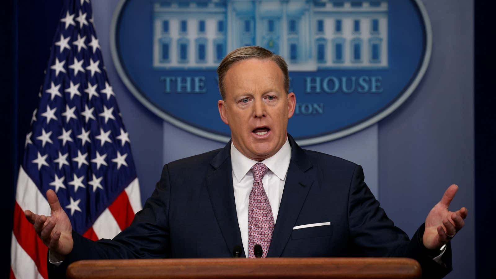 White House press secretary Sean Spicer referred to a recent “dramatic expansion of the federal workforce” in a press conference.