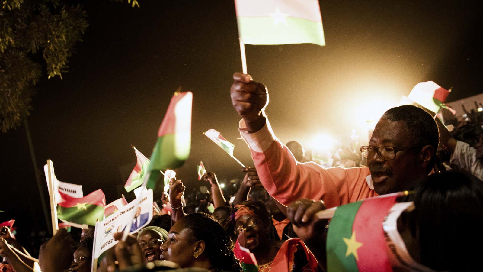 Burkinabes celebrating the election of Roch Marc Christian Kaboré.