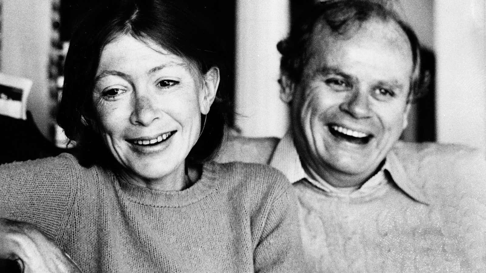 Literary power couple Joan Didion and John Dunne in 1977.