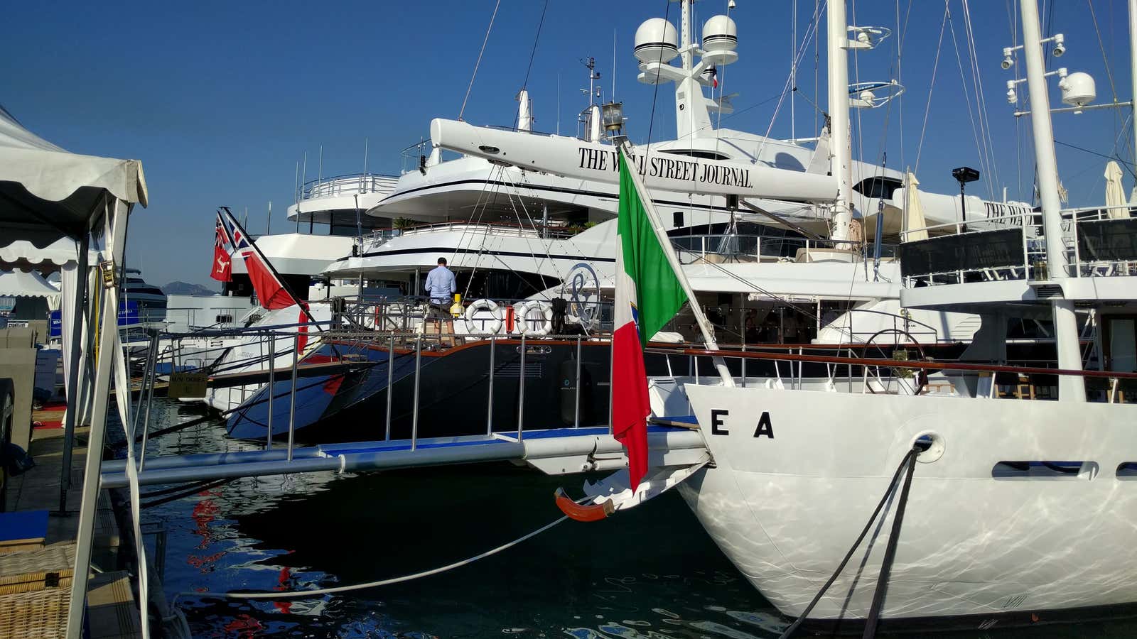 Flying the flags in Cannes.