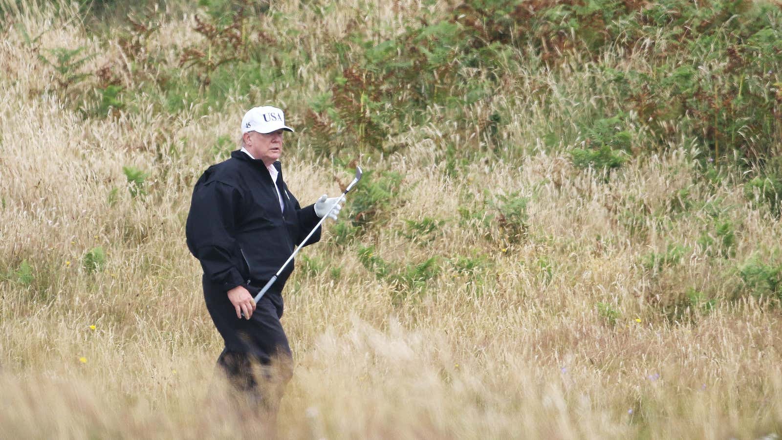 Trump played on one of his money-losing courses on a recent visit to Britain.