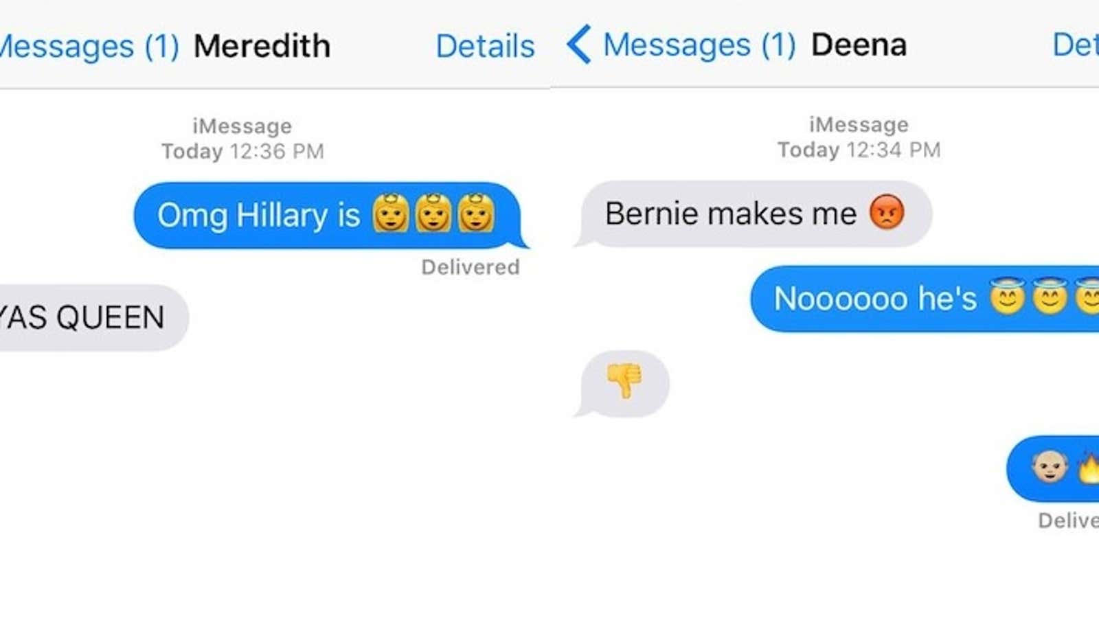 Political rhetoric in the age of iMessage.