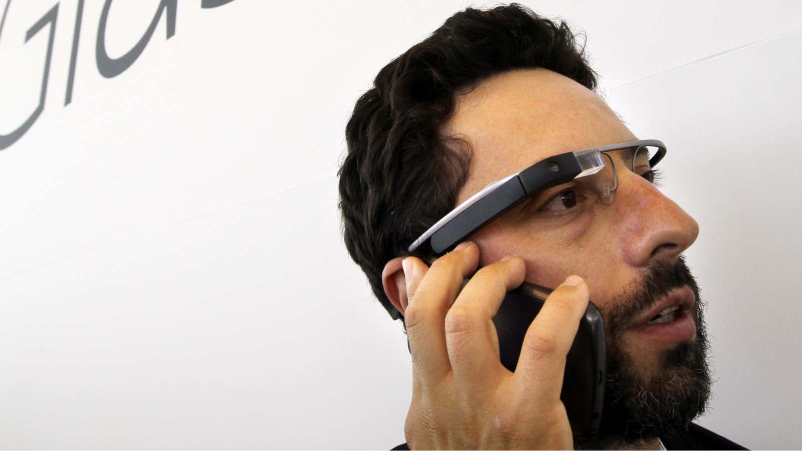 Sergey Brin models non-emasculating phone habits.