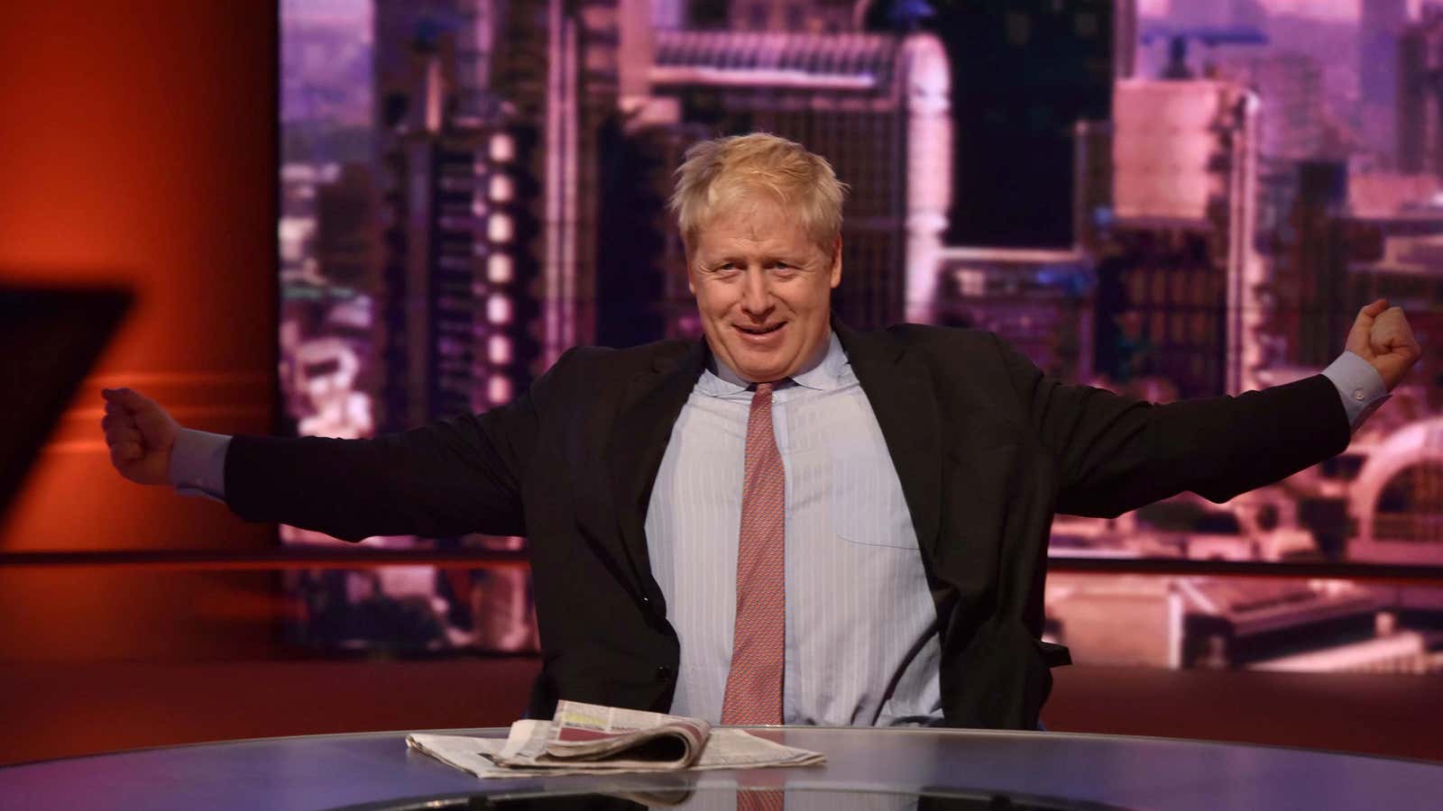 Boris Johnson appears on BBC TV’s The Andrew Marr Show.