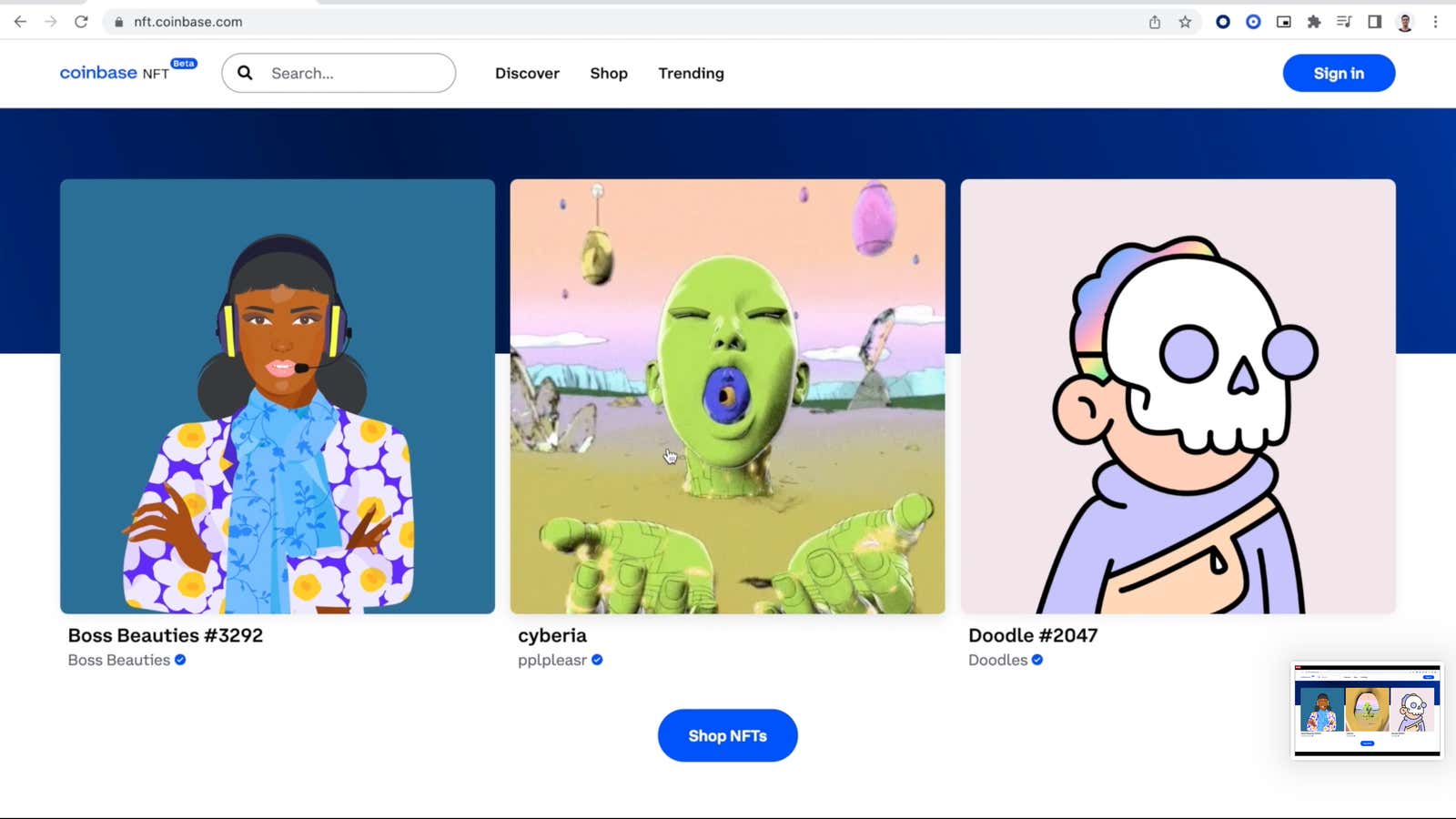 Coinbase previews its NFT marketplace.