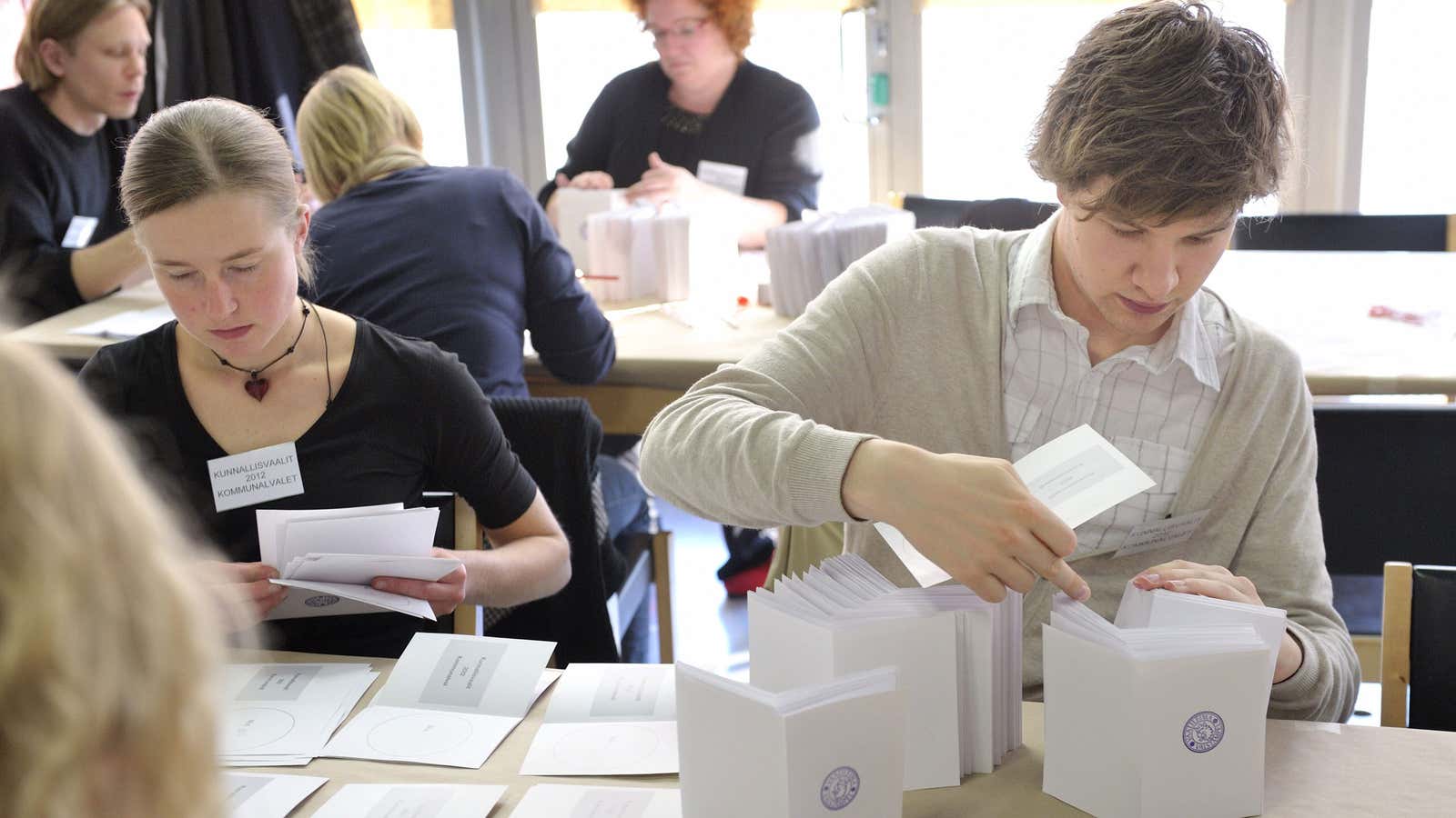 Counting votes in Helsinki