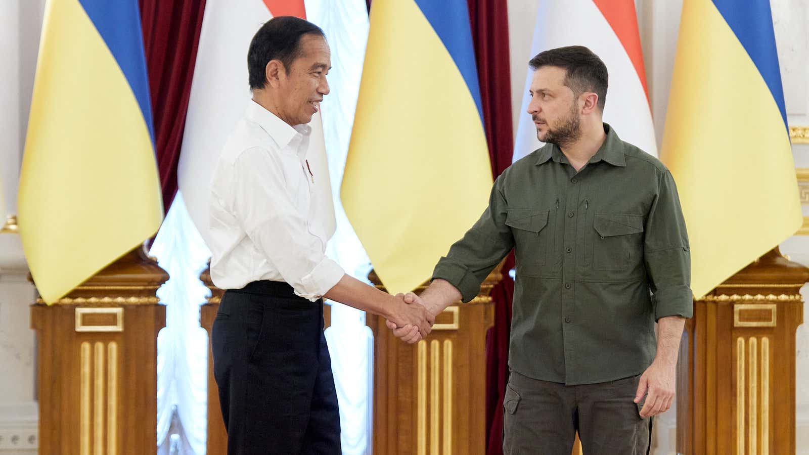 Joko Widodo and Volodymyr Zelenskyy.