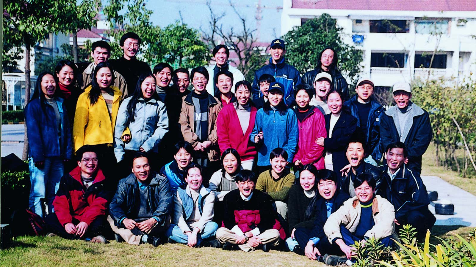 Alibaba’s founders and management team in an undated photo from the company’s “early years.”