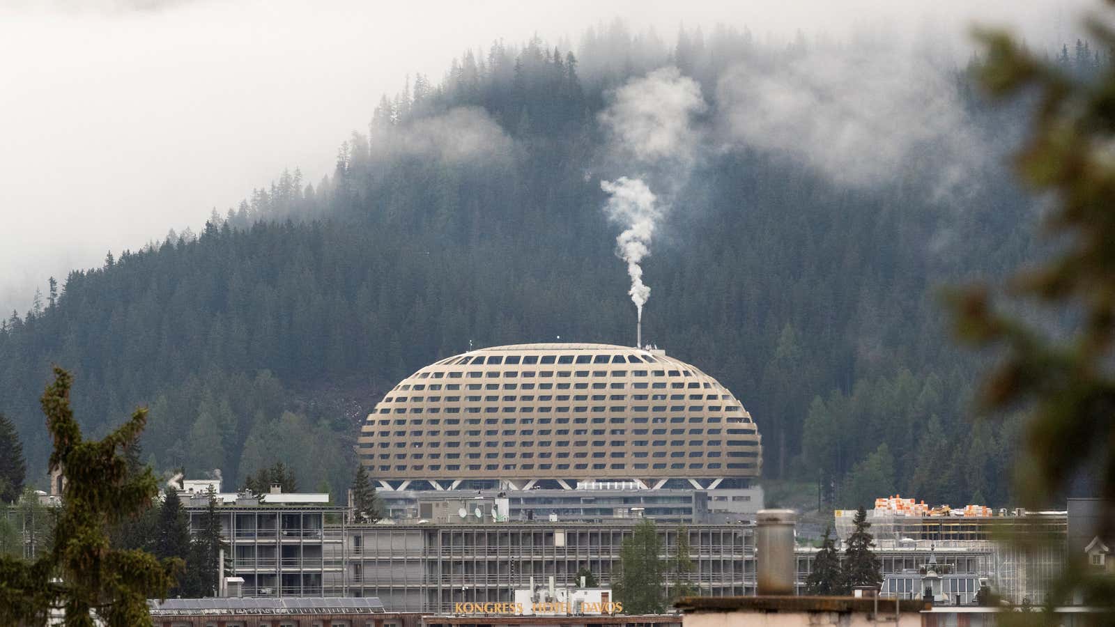 Clouds are seen above the AlpenGold Hotel, formerly Hotel InterContinental, in the Alpine resort of Davos, Switzerland May 24, 2022. REUTERS/Arnd Wiegmann