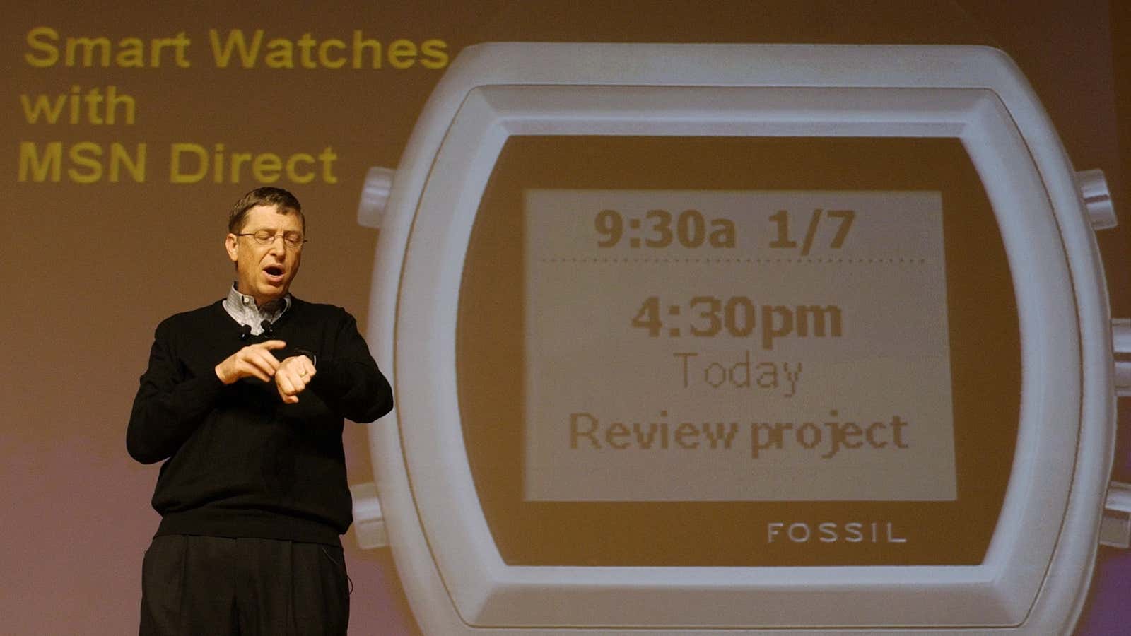 Smart watches are hardly new—here’s Bill Gates showing one off in 2004—but the technology is finally mature enough for them to become mainstream.