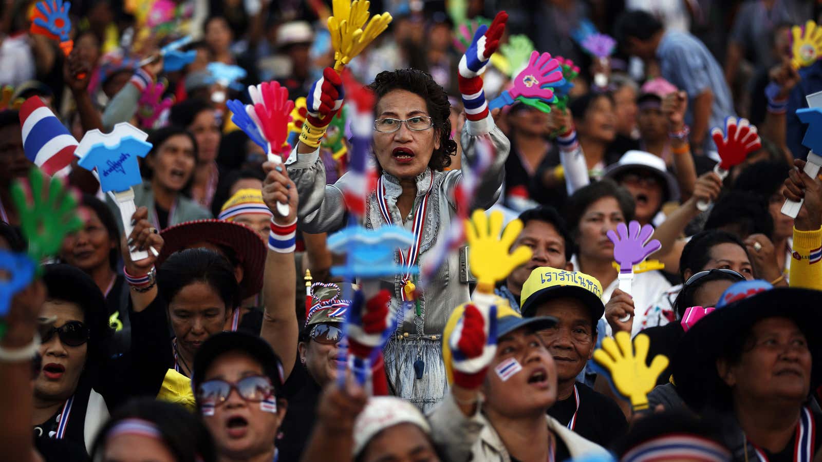 Anti-government protesters in Bangkok.