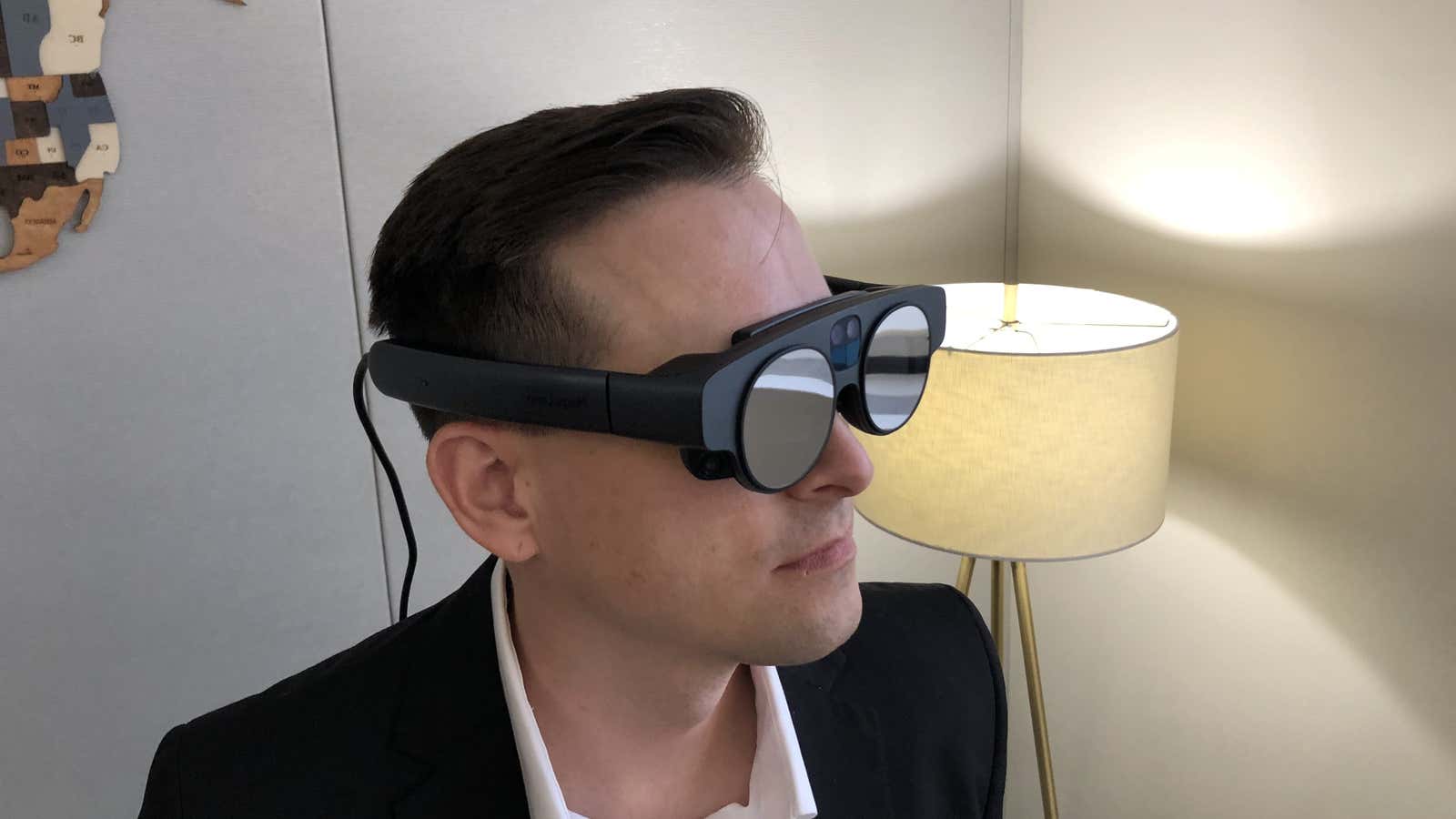 A user trying on the Magic Leap 2.