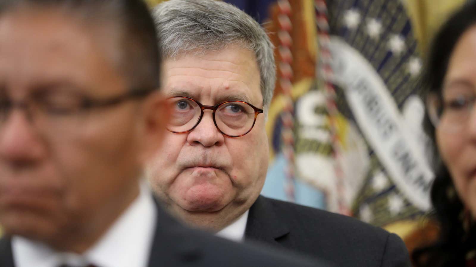 Attorney general Bill Barr still leads the US Justice Department—for now.