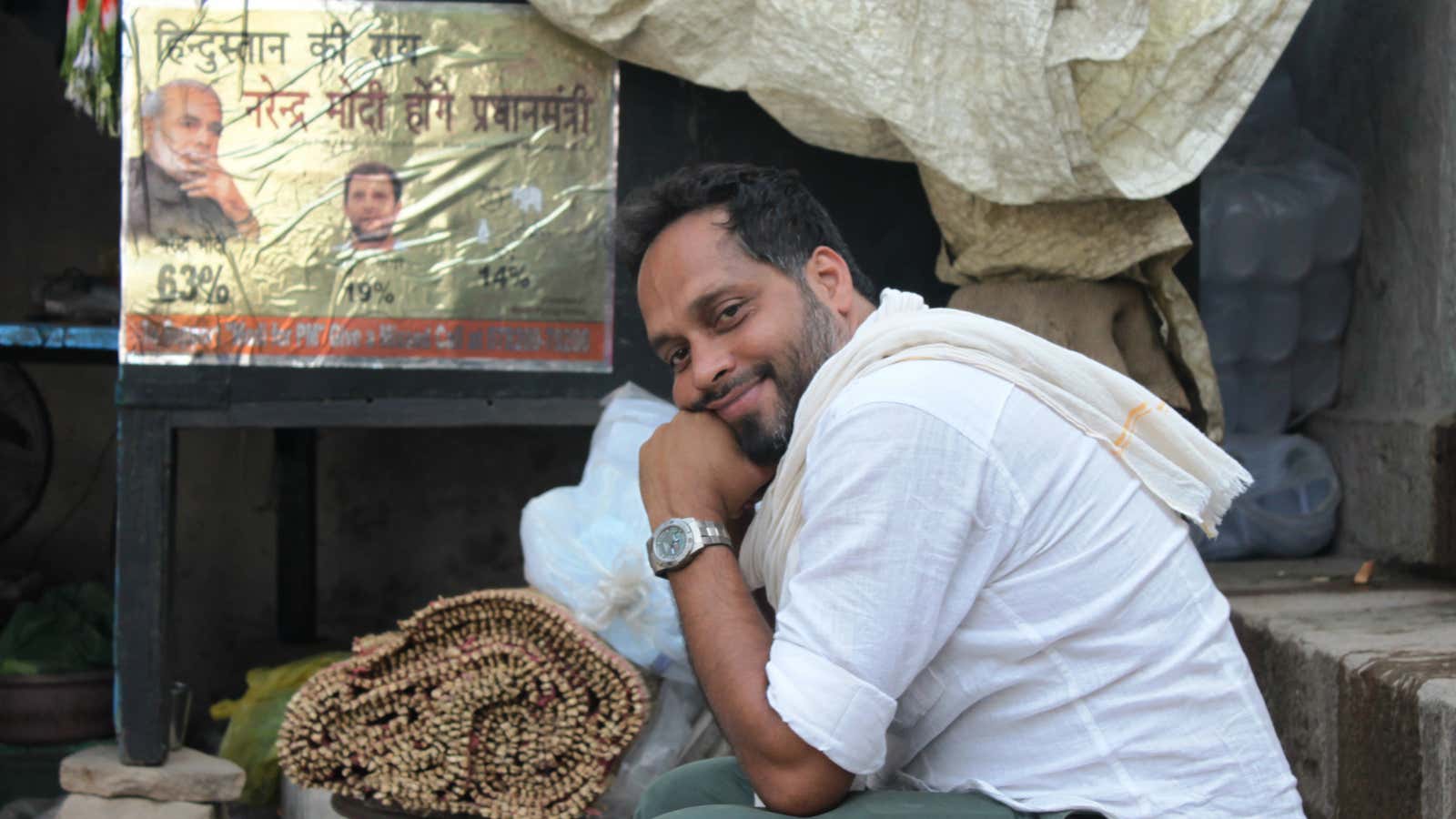 The artist in Varanasi.