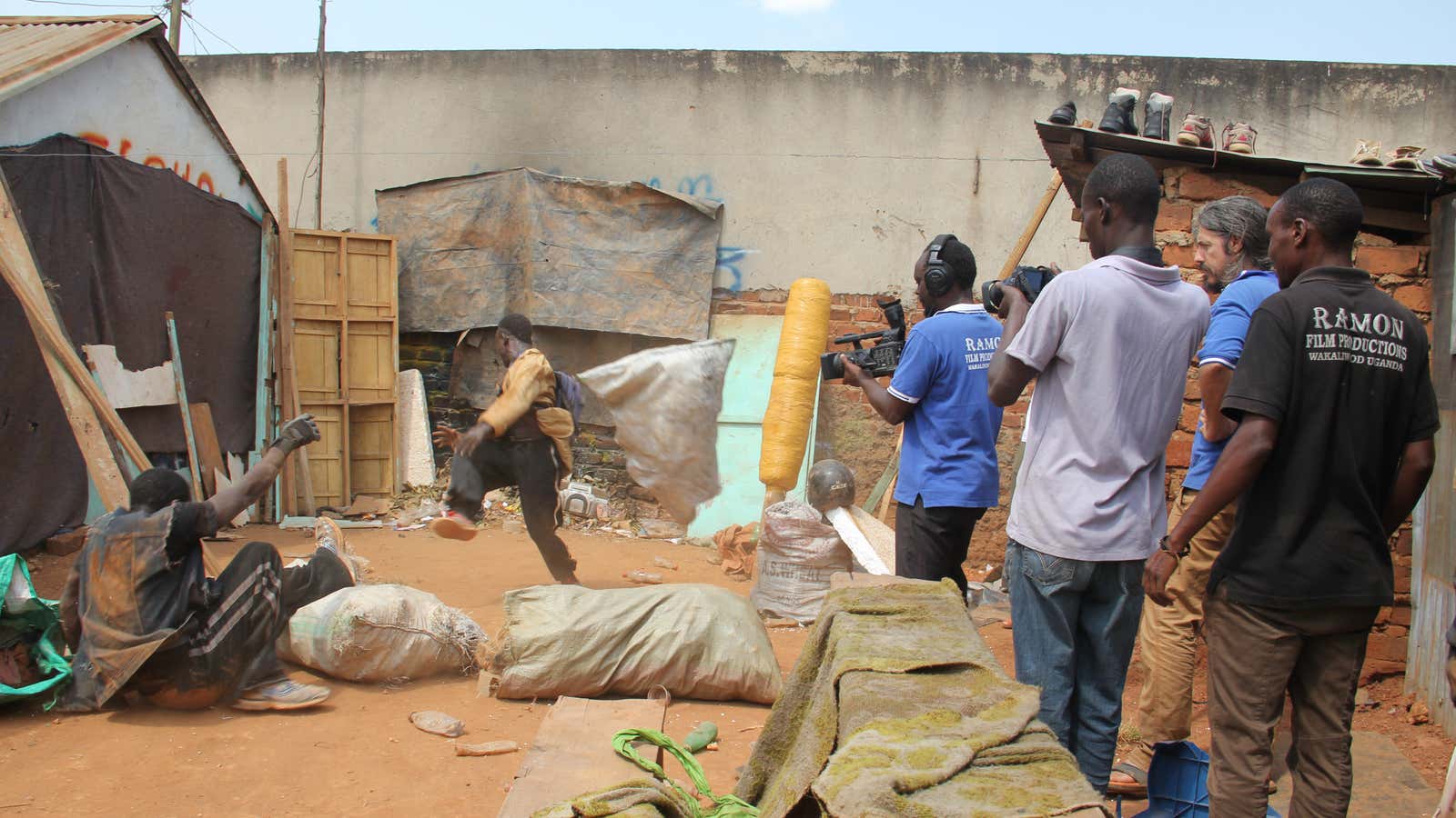 Isaac Nabwana filming in Uganda