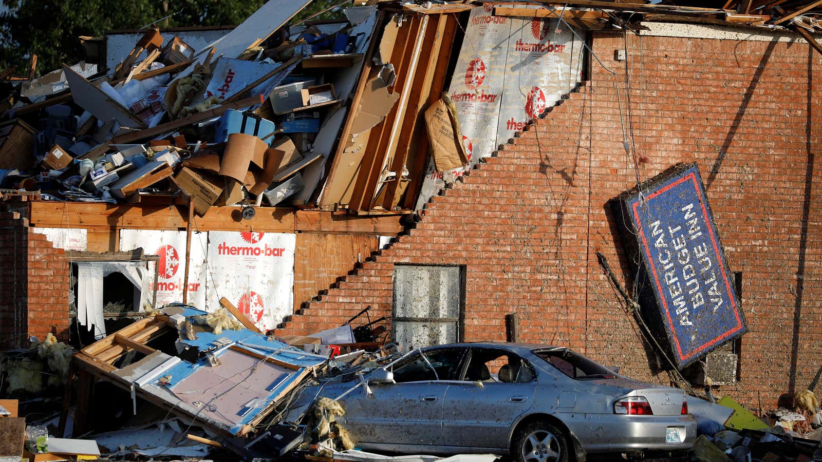 Rubble covers an American Best Value Inn in El Reno, Oklahoma, on May 26.