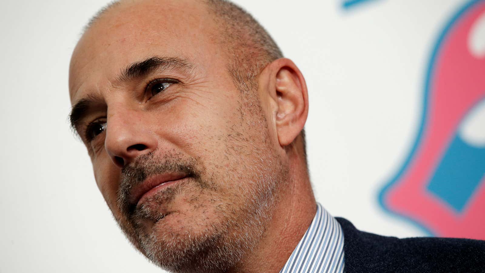 NBC Today Show host Matt Lauer poses for photographers as he arrives for the opening of the new exhibit “Exhibitionism: The Rolling Stones” in the Manhattan borough of New York City, U.S., November 15, 2016.  REUTERS/Mike Segar – S1BEUNCGMNAA