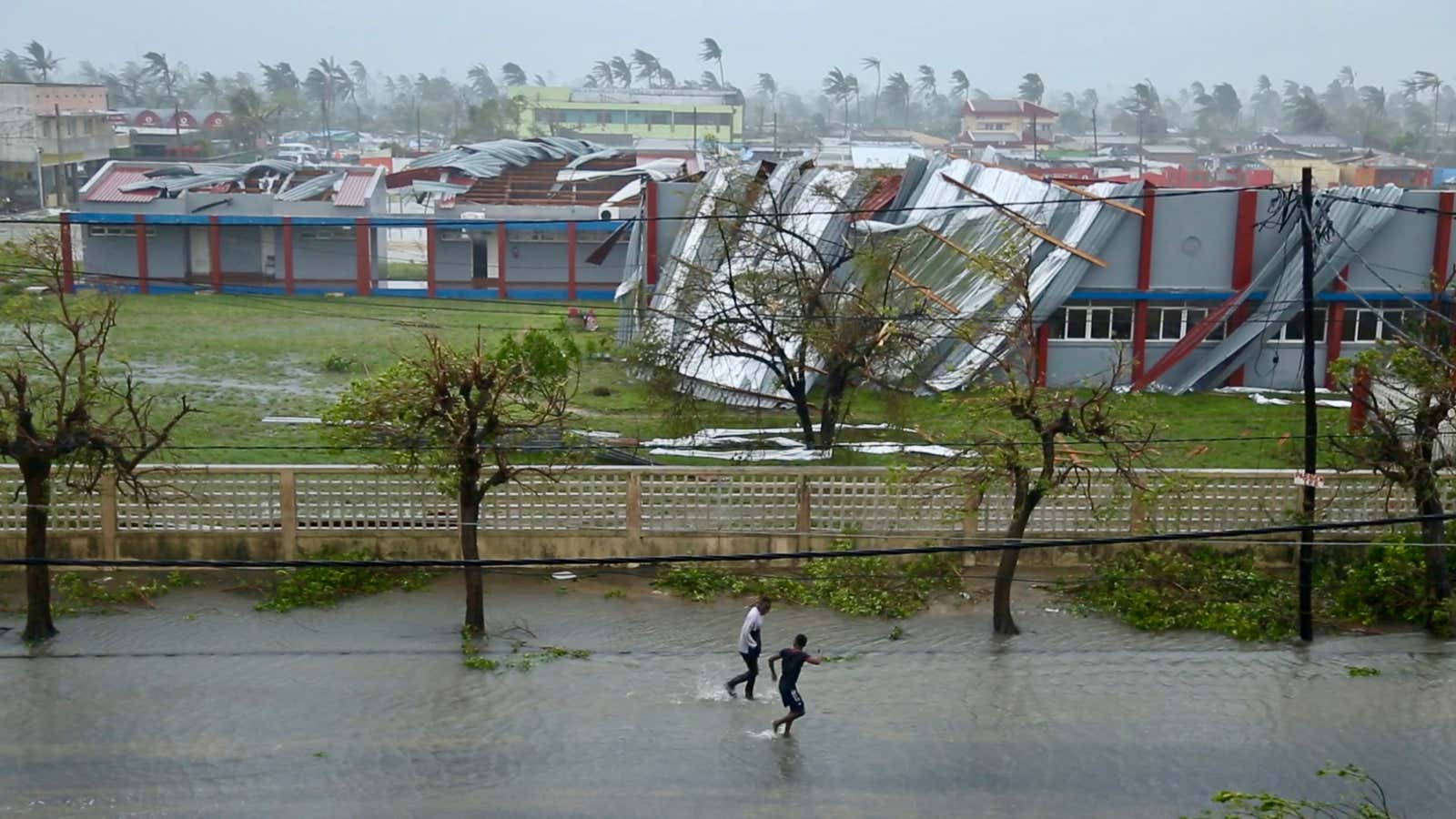 Beira under water.