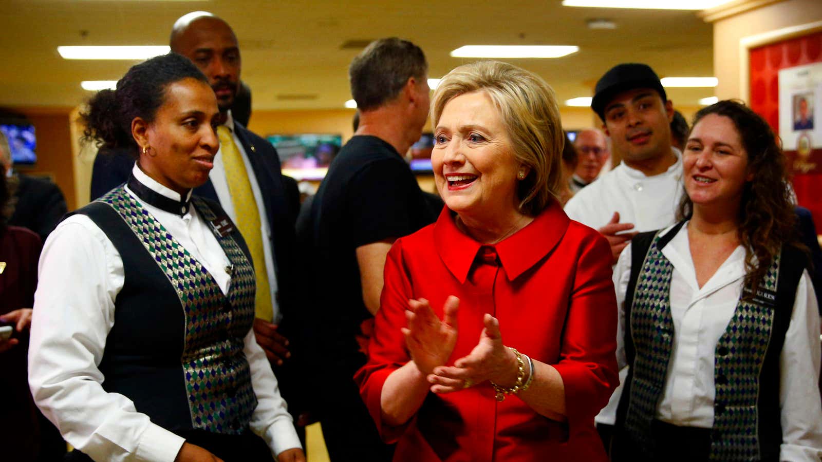 Clinton hit the jackpot in Las Vegas’ casinos.