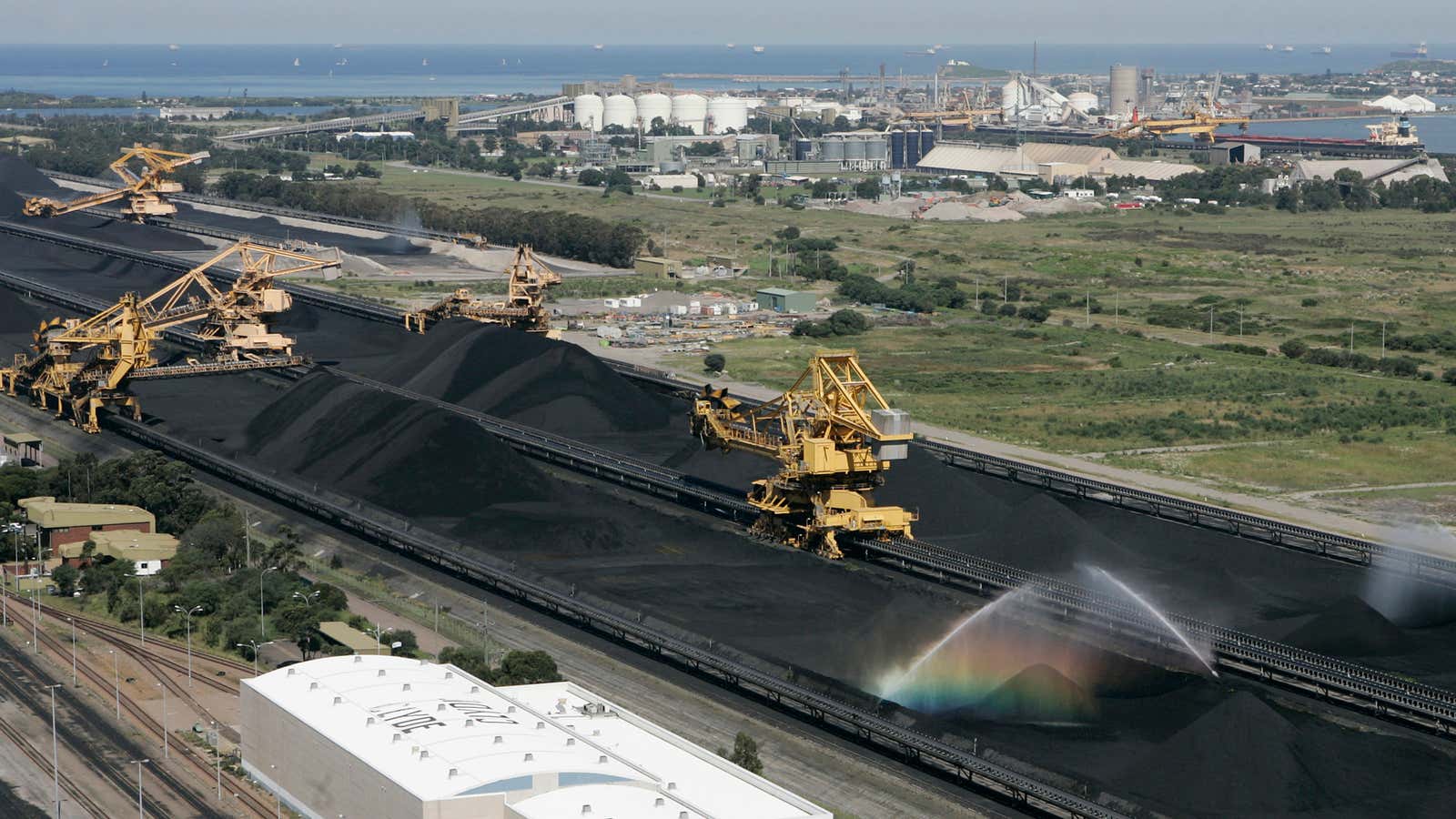 Rainbow at the end of the coal line.