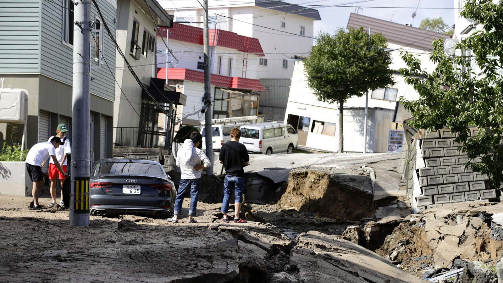 Surveying the damage.