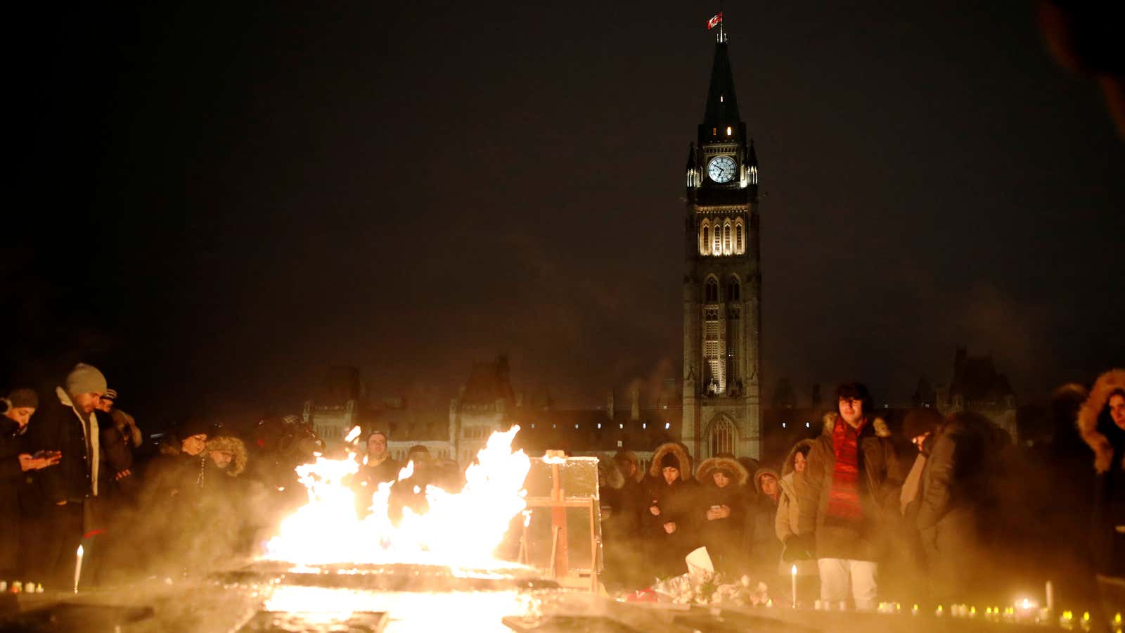 A candle light vigil held in Canada for the victims of the Flight 752.