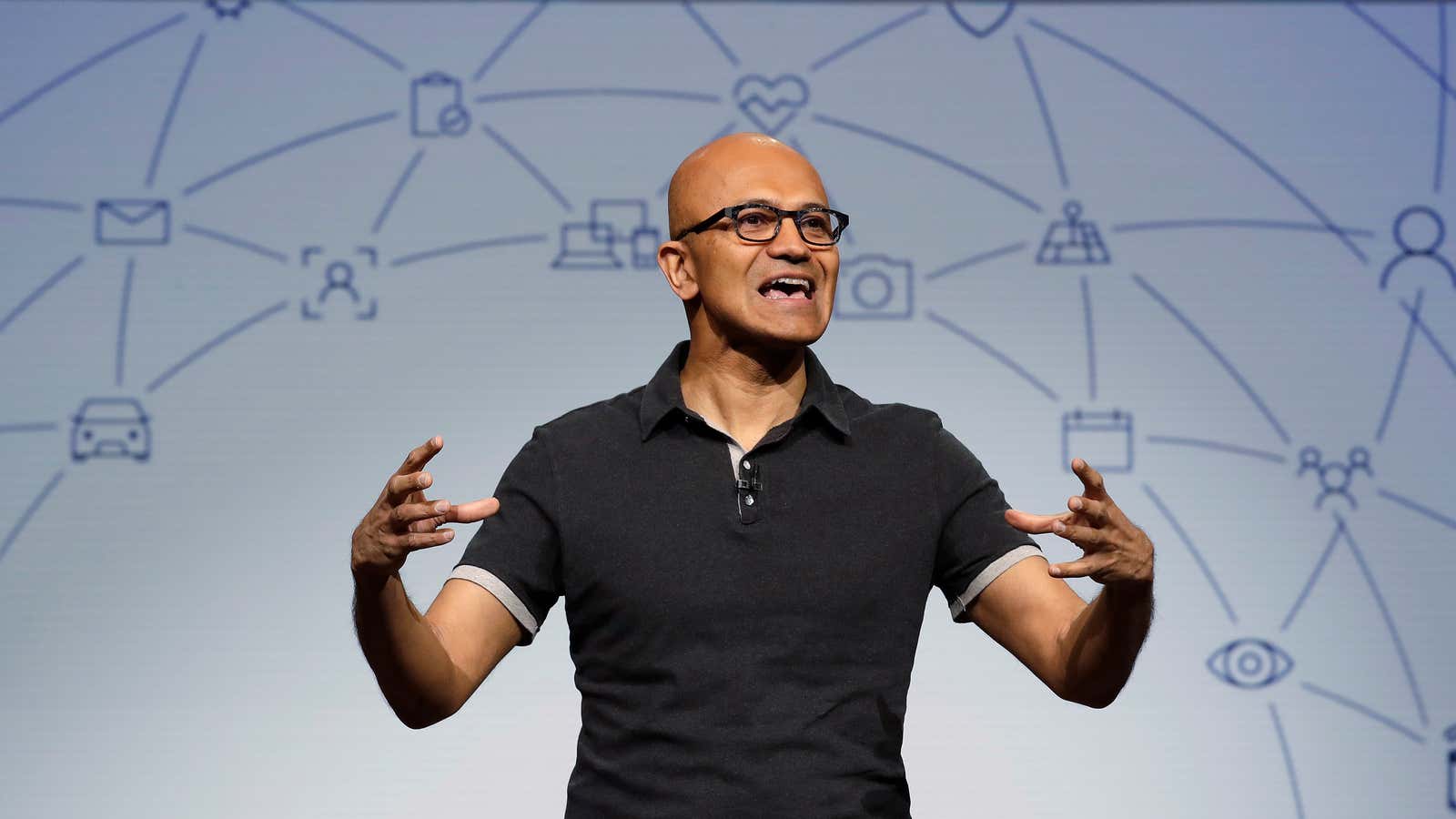 Microsoft CEO Satya Nadella: Look mom, no code!