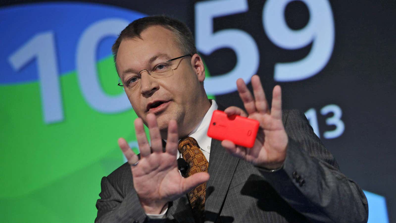 CEO Stephen Elop putting the “No” in Nokia.