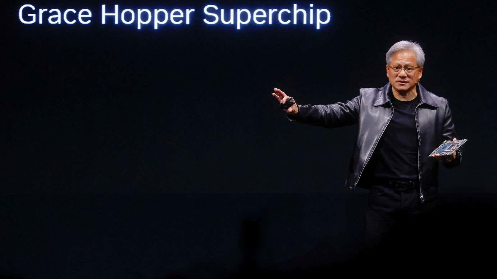  Huang introduces the Grace Hopper Superchip at the COMPUTEX forum in Taipei, Taiwan on May 29.