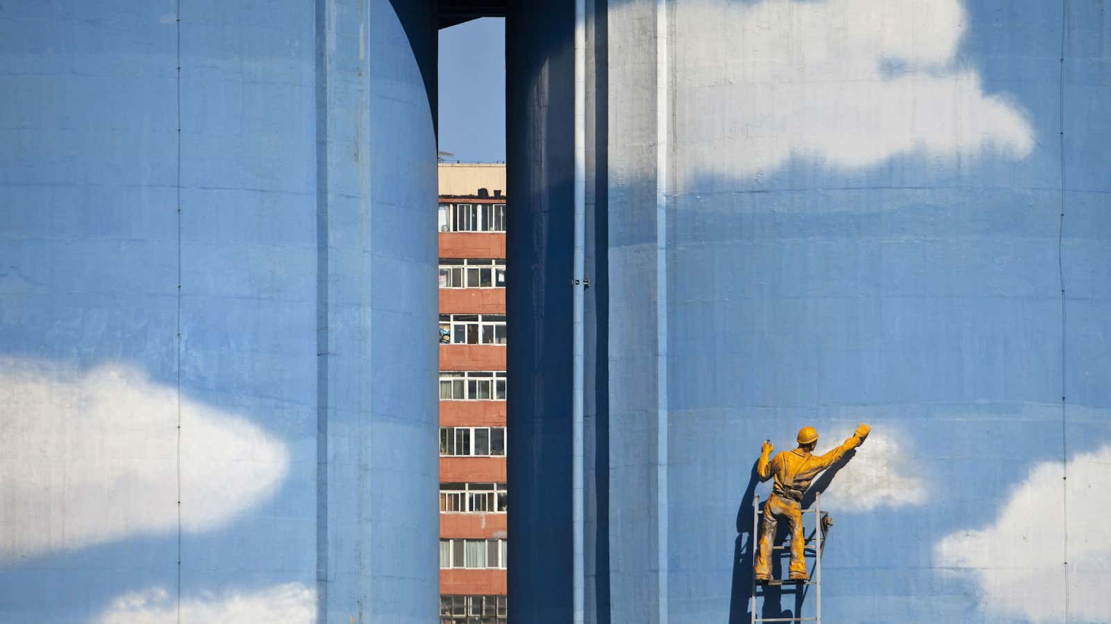 Blue skies in Beijing.