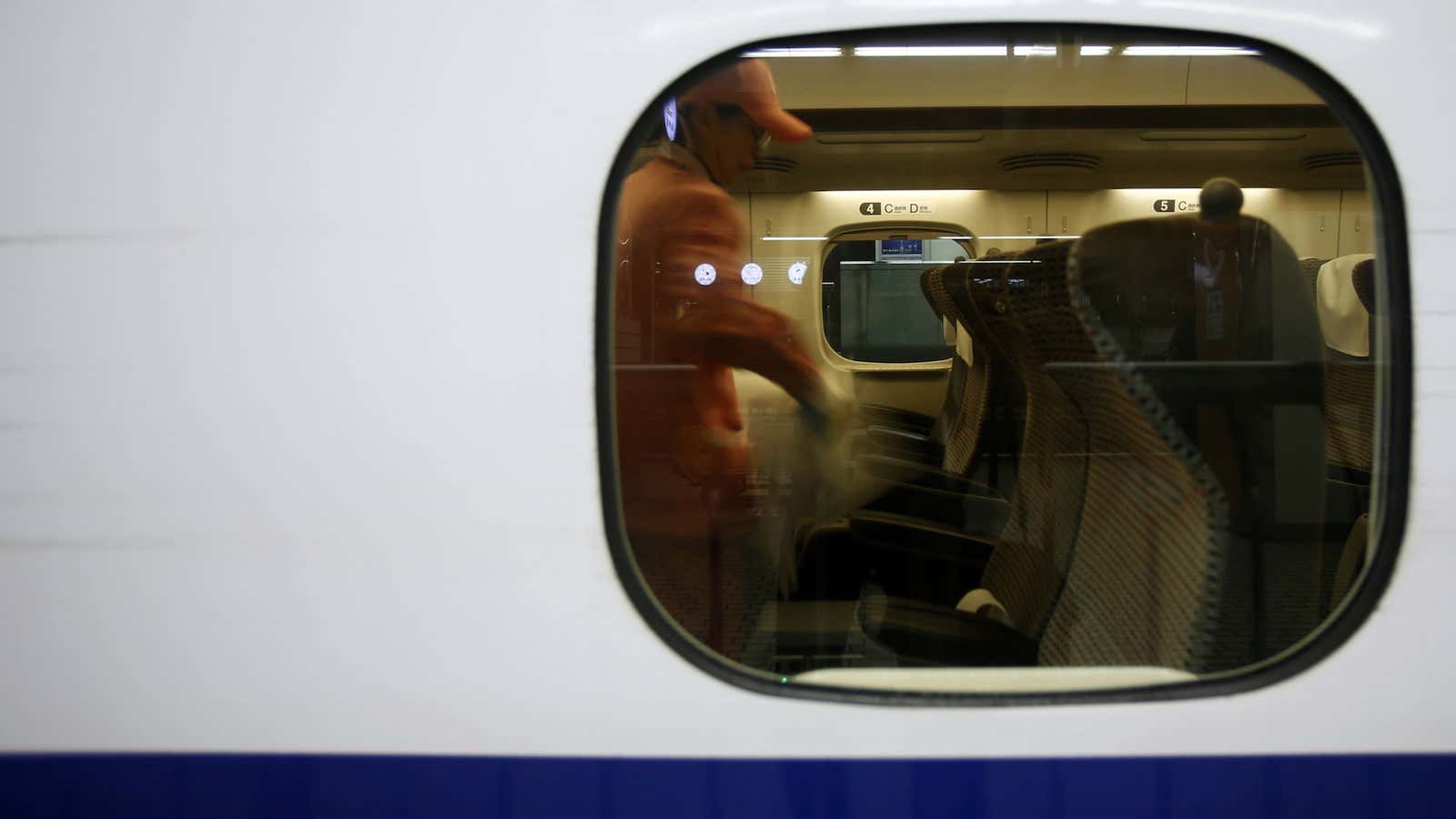 A bullet train in Tokyo.