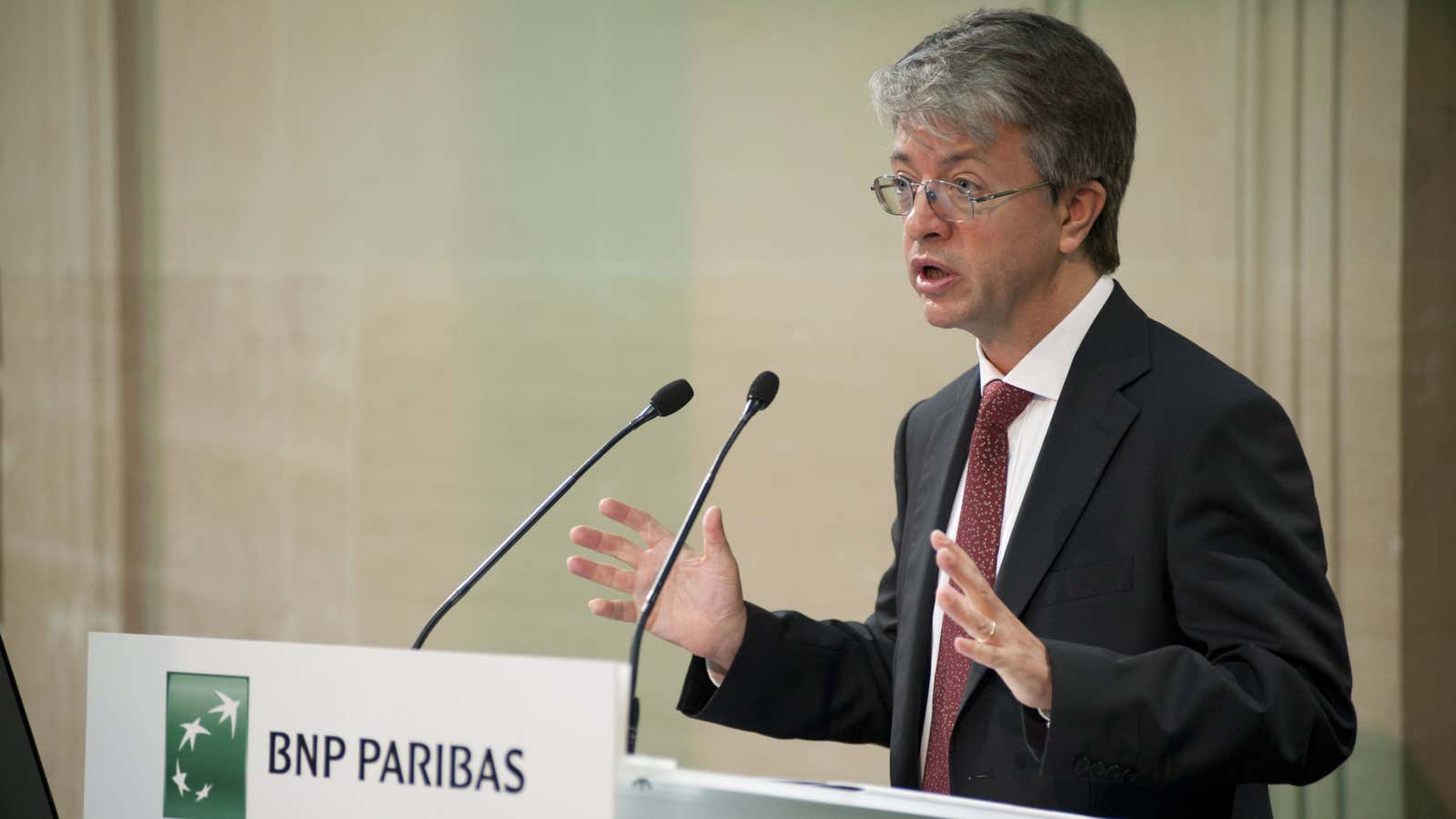 BNP Paribas chief executive Jean-Laurent Bonnafé, bringer of bad news.