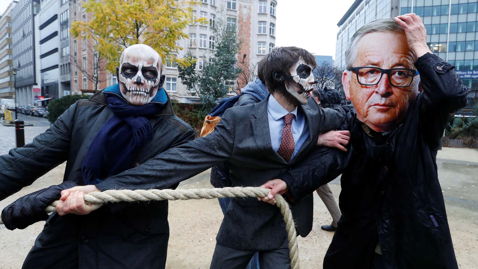 Protestors against pesticide, Brussels, Nov 27.