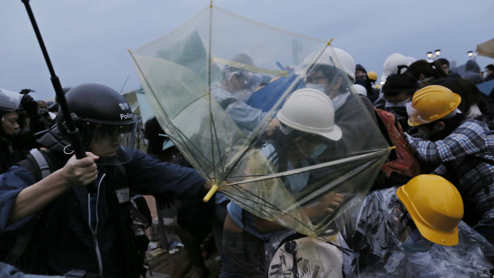 An umbrella doesn’t provide much protection against this sort of storm.