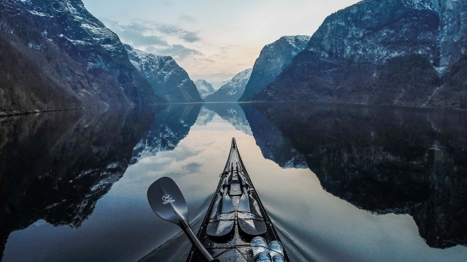 After sunset in wintertime Norway.