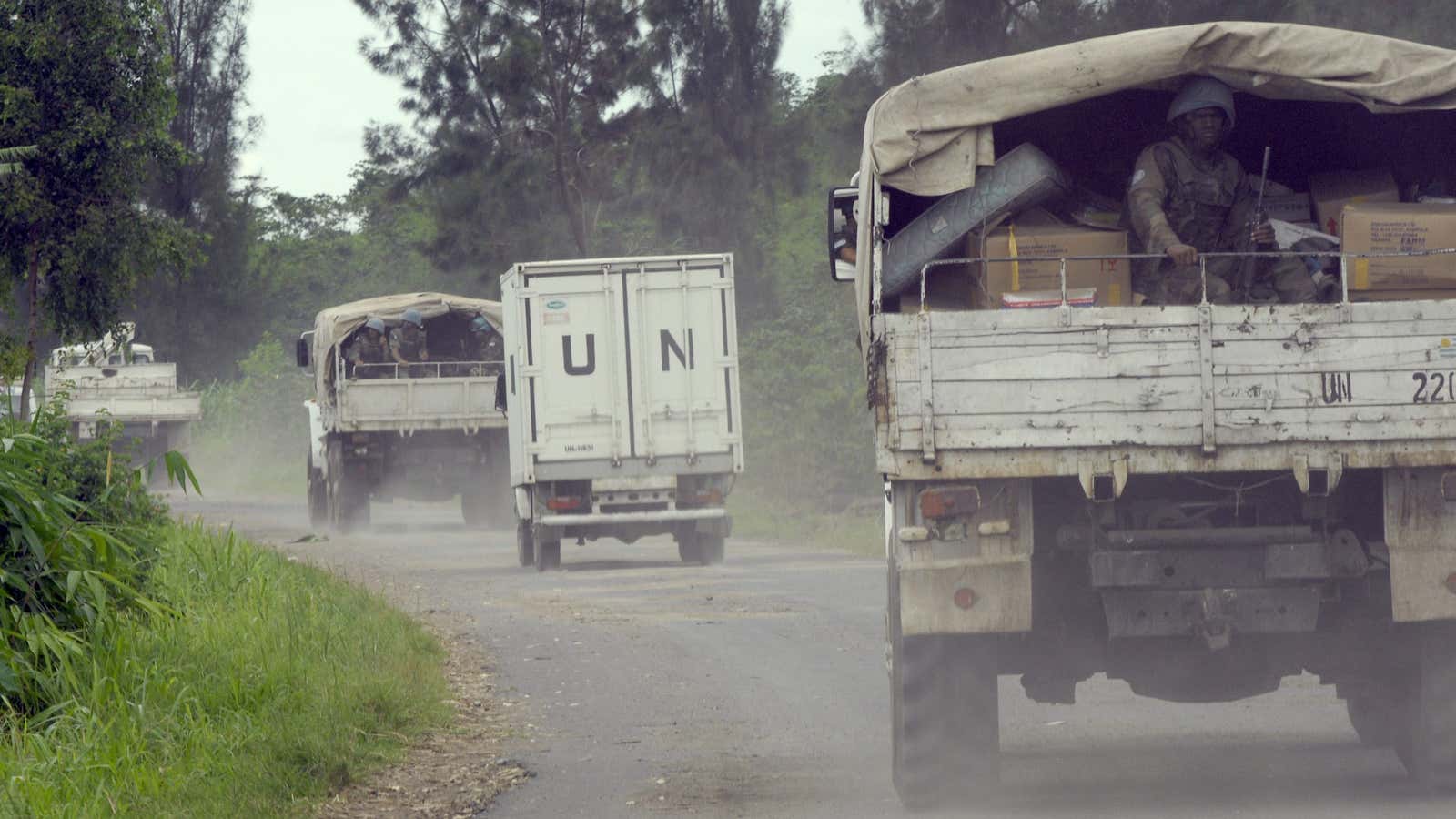 A United Nations aid convoy in eastern DR Congo