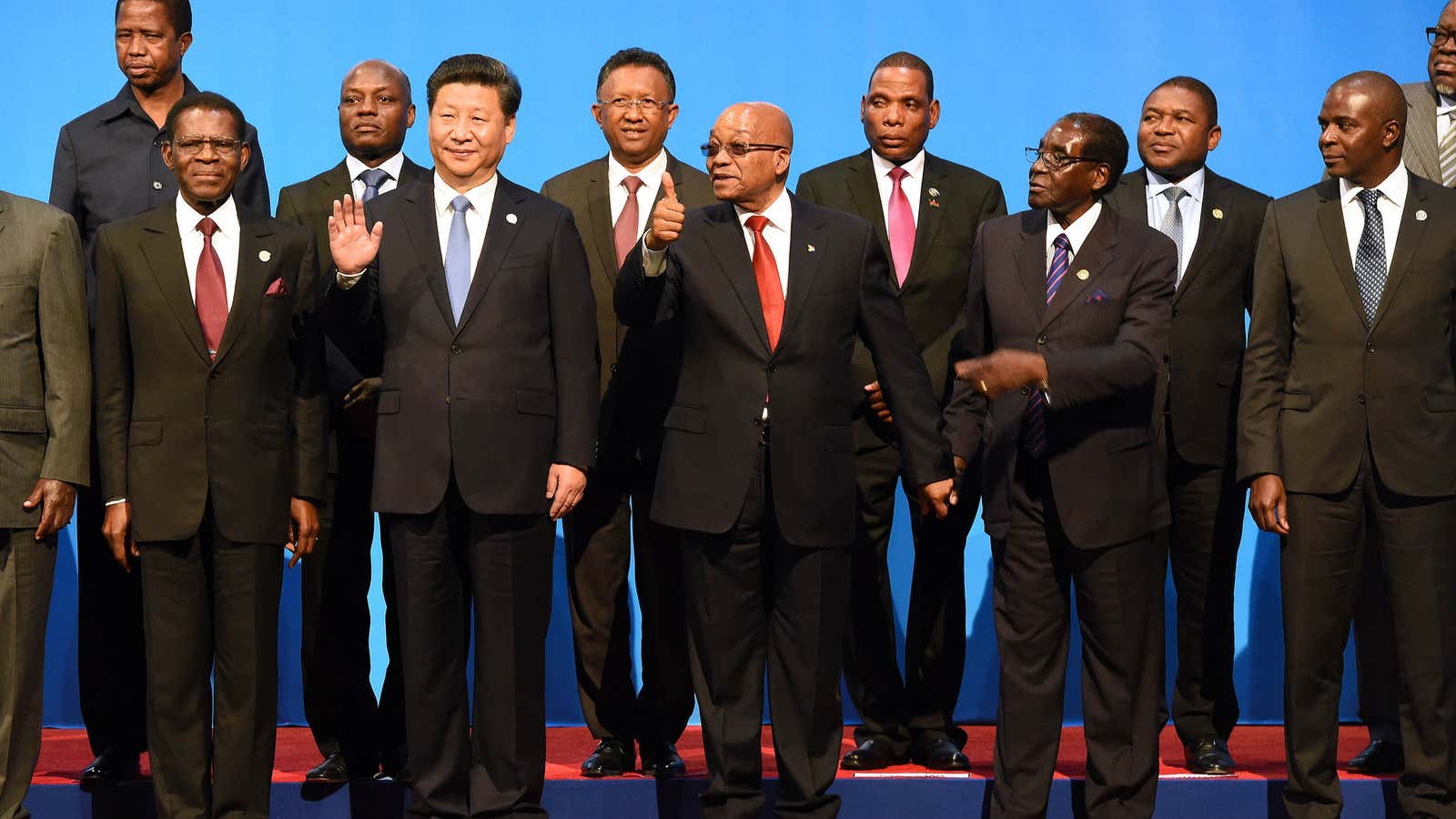 Xi Jinping (second from left) at the Forum on China-Africa Cooperation in Johannesburg.