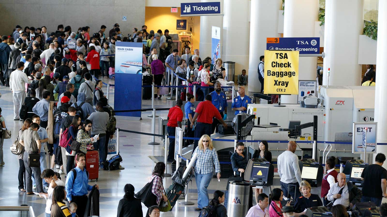 US airports are still a zoo.