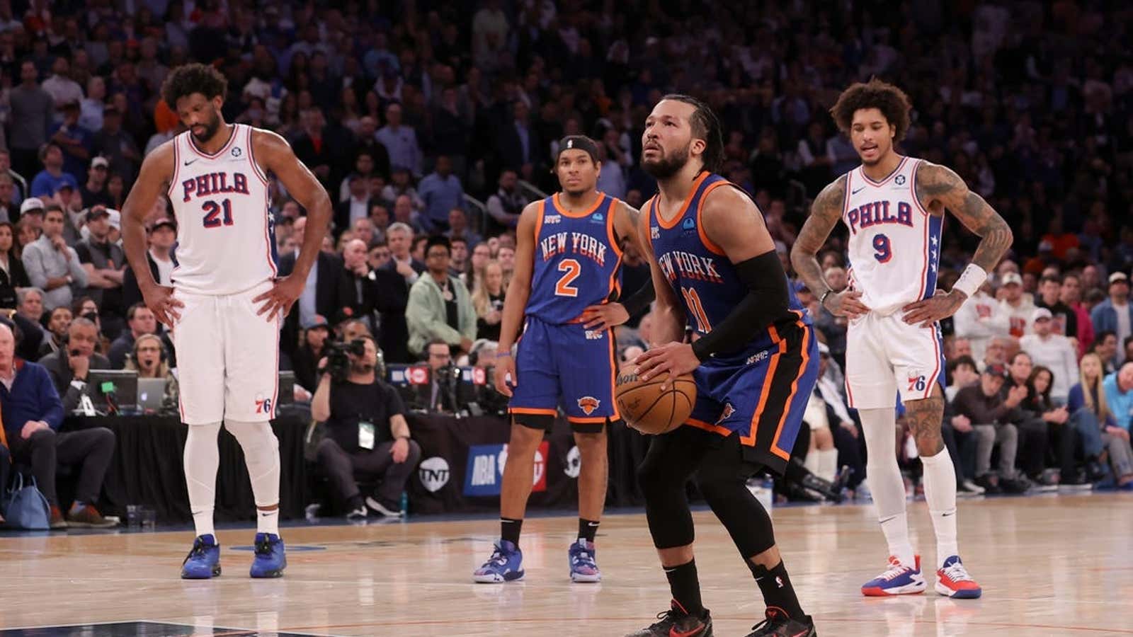 Image for Knicks eager to clean things up, put 76ers away for good
