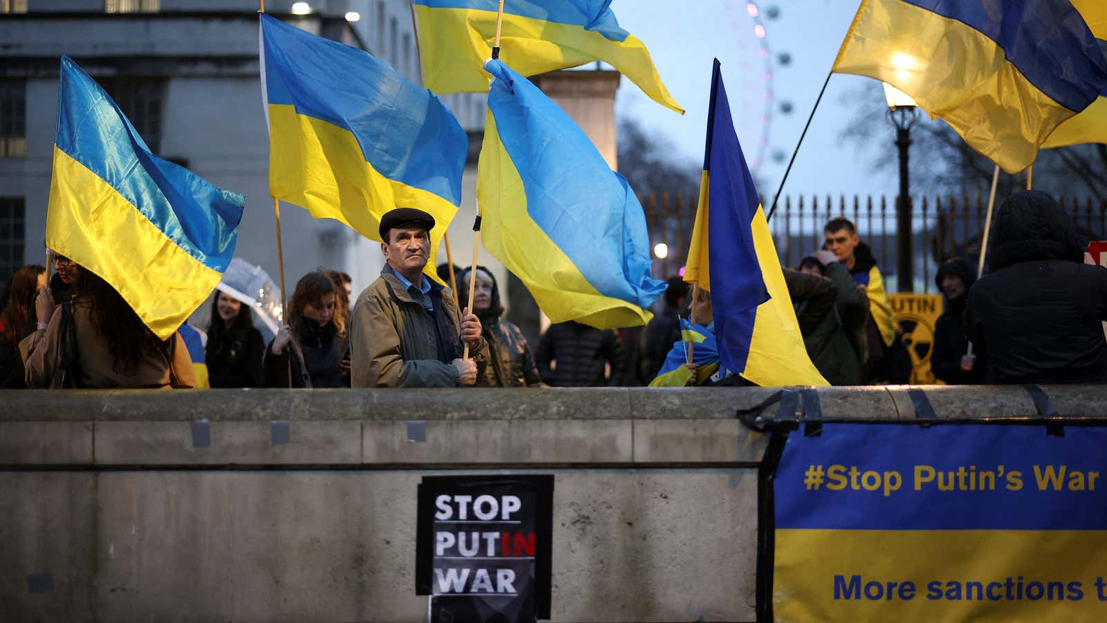 A pro-Ukraine demonstration in London.